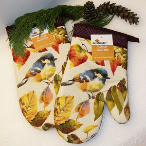 SOLD! 2 Way To Celebrate Bluebird Oven Mitts NWT
